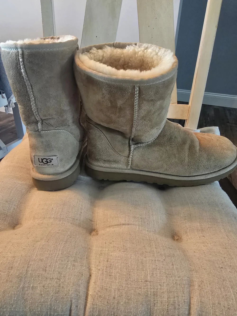 UGG Classic Shearling-Lined Mid Calf Suede Boot - Tan